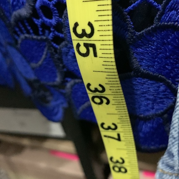 Dress the Population Blue Rose Lace Dress L - Picture 13 of 13